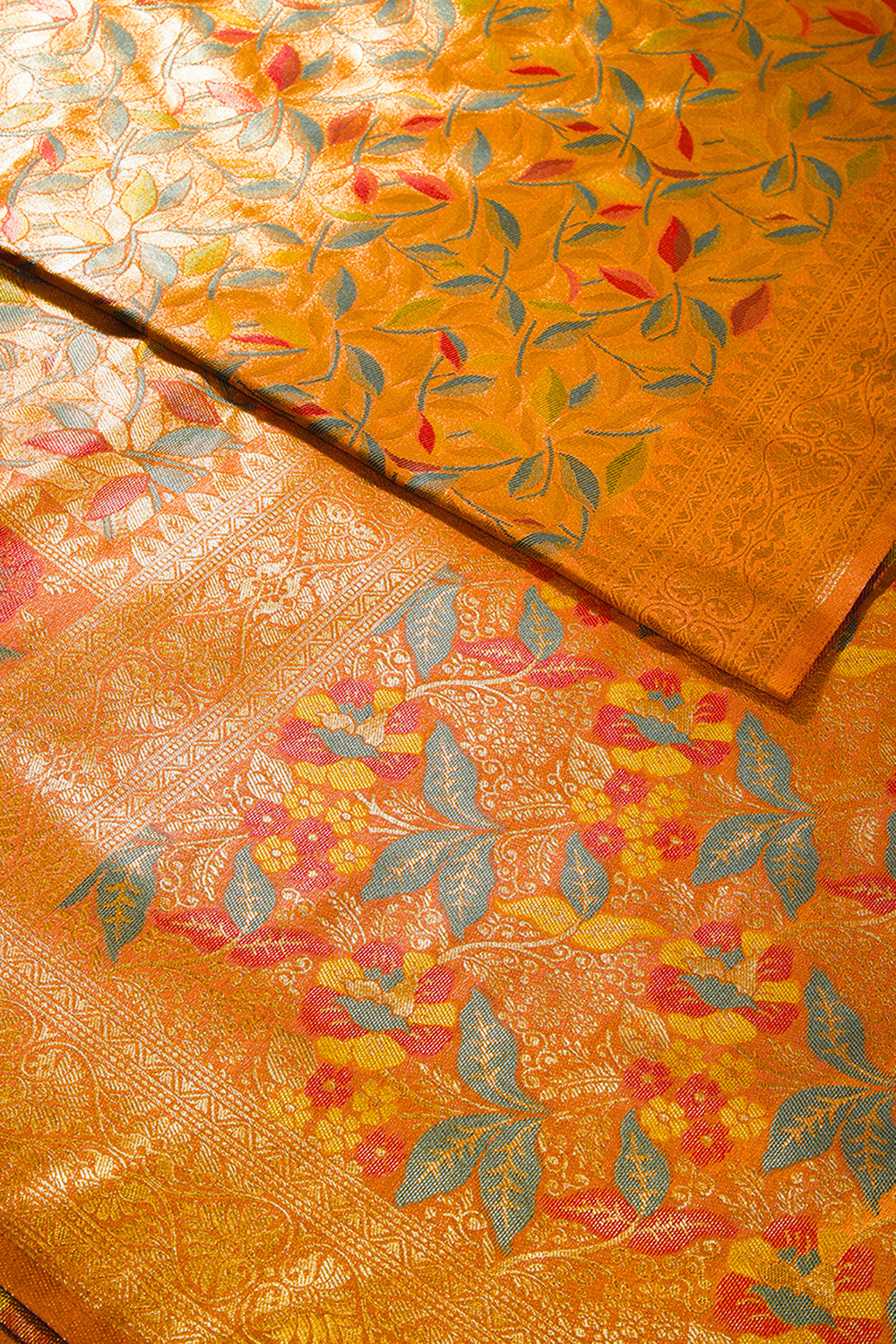 Mustard Color South Soft Silk Woven Saree