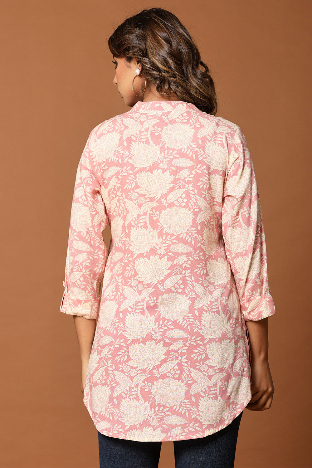Pink Color Cotton Printed Tunic