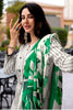 White And Green Color Cotton Floral Printed Unstitched Suit Fabric
