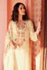 Cream Color Organza Floral Printed Unstitched Suit Fabric