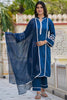 Dark Teal Color Cotton Suit