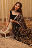 Brown Color Gharchola Pure Gajji Silk Printed And Embroidered Saree