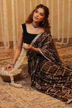 Brown Color Gharchola Pure Gajji Silk Printed And Embroidered Saree
