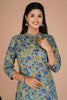 Olive Green Color Cotton Floral Printed Kurti
