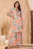 Peach Color Muslin Printed Co-Ord Set