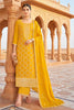 Yellow Crepe Silk Zari Woven And Embroidered Unstiched Suit Material