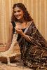 Brown Color Gharchola Pure Gajji Silk Printed And Embroidered Saree