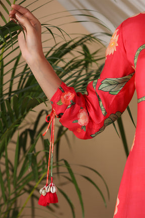 Fuchsia Pink Color Muslin Printed Co-Ord Set