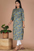 Olive Green Color Cotton Floral Printed Kurti