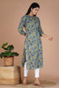 Olive Green Color Cotton Floral Printed Kurti