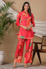 Fuchsia Pink Color Muslin Printed Co-Ord Set