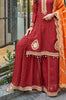 Maroon Color Crepe Silk Embroidered Suit With Palazzo