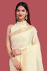 Cream Colour Cotton Zari Woven Saree