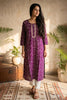 Purple Bandhani Printed & Gota-Patti Work Cotton Kurta