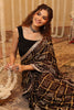 Brown Color Gharchola Pure Gajji Silk Printed And Embroidered Saree
