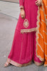 Fushia Pink Crepe Silk Embroidered Suit With Palazzo