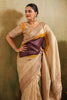 Beige & Mustard Pure Tussar Silk Woven And Embroidered Saree