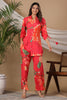 Fuchsia Pink Color Muslin Printed Co-Ord Set