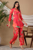 Fuchsia Pink Color Muslin Printed Co-Ord Set