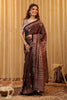 Light Brown Pure Mulberry Silk Printed And Embroidered Saree