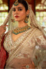 Cream luxurious Silk Embroidered Semi-Stitched Bridle Lehenga