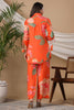 Orange Color Muslin Printed Co-Ord Set
