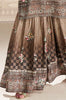Brown Crepe Silk Mirror And Swarovski Embroidered Printed Suit With Gharara