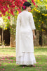 White Color Cotton Chikan Kari Work Suit With Gharara