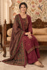 Light Maroon Chanderi Silk Printed Suit