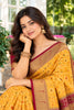 Mustard Silk Ikkat Woven Border Saree