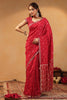 Red Color Ikat Patola Modal Silk Saree with Gota Patti Border