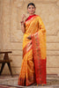 Mustard Color Organza Cotton Woven Saree