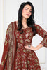 Maroon Cotton Floral Printed Anarkali Suit Set
