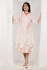 Light Peach Color Cotton Floral Printed Peonies Dress