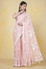 Dusty Pink Georgette Sequins Embroidered Saree