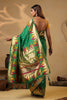 Sea Green Color Cotton Silk Woven Saree