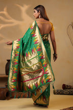 Sea Green Color Cotton Silk Woven Saree