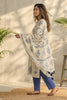 Cream Cotton Hand-Block Printed Suit