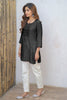 Black Color Neck Embroidered Cotton Kurti