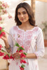 White & Pink Resham Embroidered Kurta