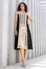 Cream & Black Colour Cotton Printed Peonies Dress