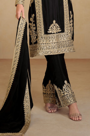 Crepe Silk Embroidered Suit Set