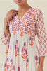 White Color Cotton Floral Printed Anarkali Suit with Palazzo,