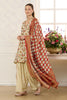 Cream Georgette Floral Resham Woven Unstitched Suit Material
