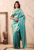 Turquoise Color Woven Silk Saree