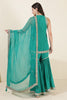Teal Green Color Georgette Zari & Sequins Embroidered Suit With Gharara