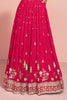 Magenta Georgette Resham, Zari and Sequins Embroidered Alia Cut Anarkali Gown