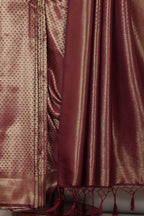 Wine Soft Silk Zari Woven Saree