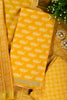 Mustard Cotton Boota Block Print Unstitched Suit Fabric
