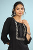 Black Color Cotton Embroidery Kurta